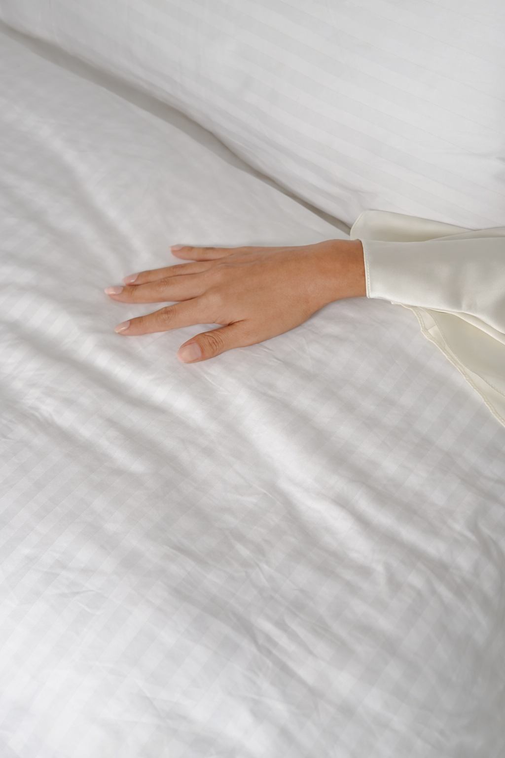 Stripe Satin Bedding Set - 1cm Woven Stripes