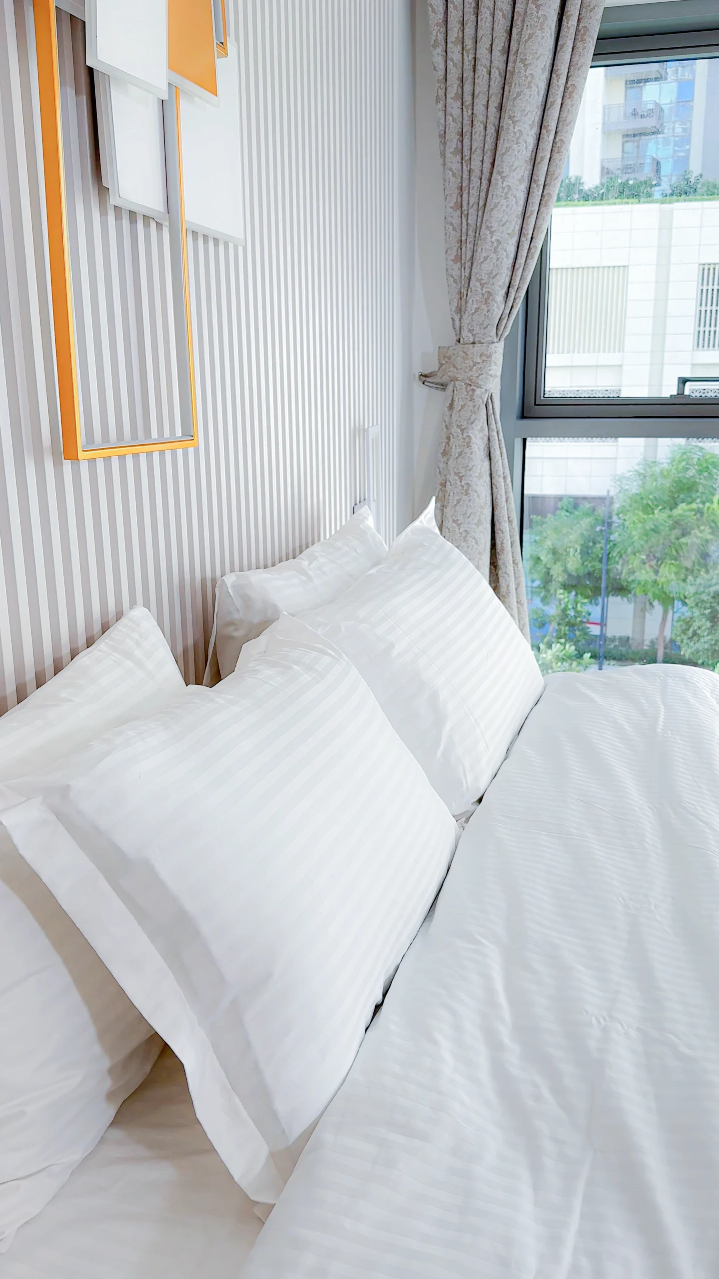 Stripe Satin Bedding Set - 1cm Woven Stripes
